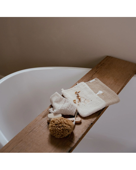 LITTLE DUTCH. Σετ 2 πανάκια μπάνιου με κέντημα Baby Bunny