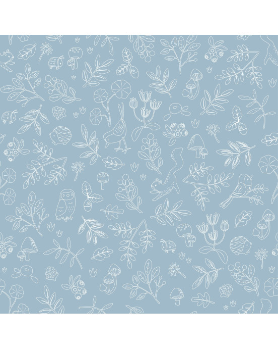 LITTLE DUTCH. Ταπετσαρία τοίχου Forest Wonders Denim Blue