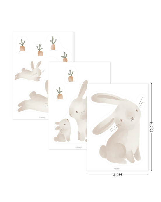LITTLE DUTCH. Σετ 3 αυτοκόλλητα τοίχου Baby Bunny