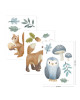 LITTLE DUTCH. Σετ 3 αυτοκόλλητα τοίχου Forest Friends