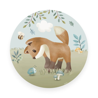 LITTLE DUTCH. Ταπετσαρία τοίχου στρογγυλή Forest Friends