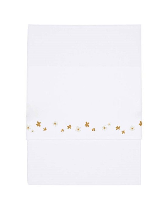 LITTLE DUTCH. Σεντόνι με κέντημα Little Pink Flowers 110x140