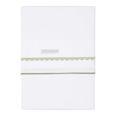 LITTLE DUTCH. Σεντόνι για λίκνο με κέντημα Olive Rounded 100x70