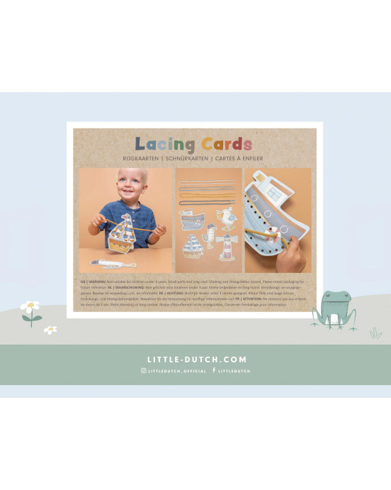 LITTLE DUTCH. Σετ 5 χαρτονένιες κάρτες με κορδόνι Sailors Bay