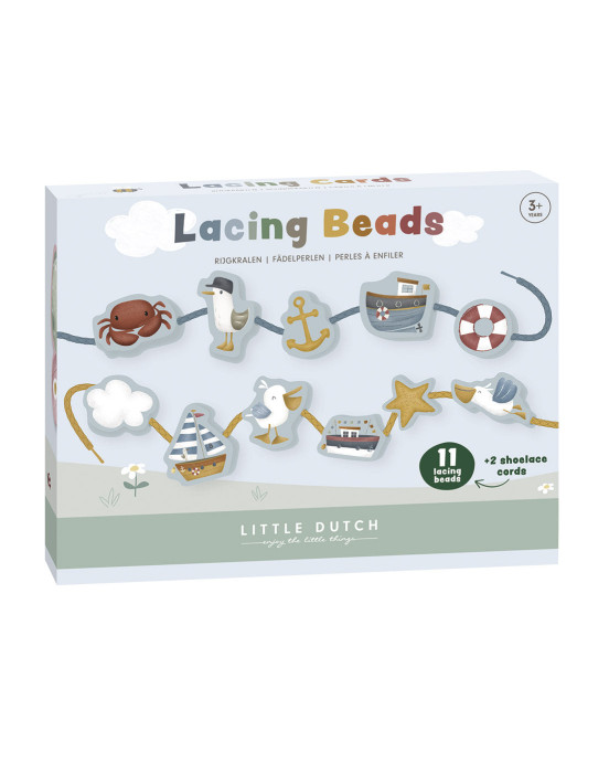 LITTLE DUTCH. Σετ 11 ξύλινες φιγούρες με κορδόνι Sailors Bay