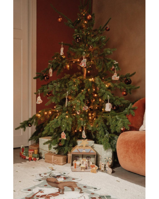 LITTLE DUTCH. Σετ 10 ξύλινα χριστουγεννιάτικα στολίδια