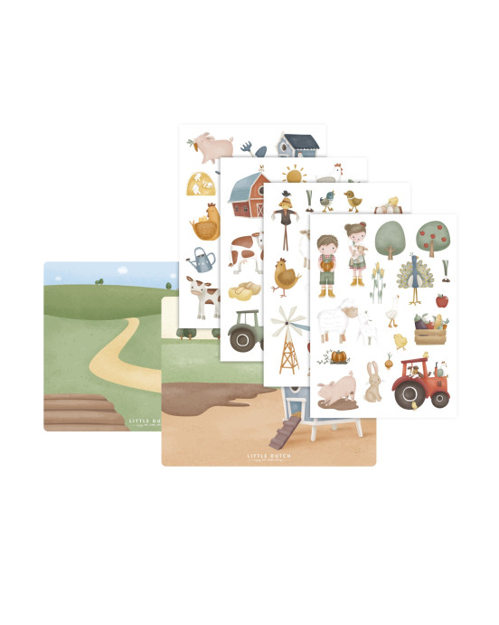 LITTLE DUTCH. Επαναχρησιμοποιούμενα αυτοκόλλητα Little Farm