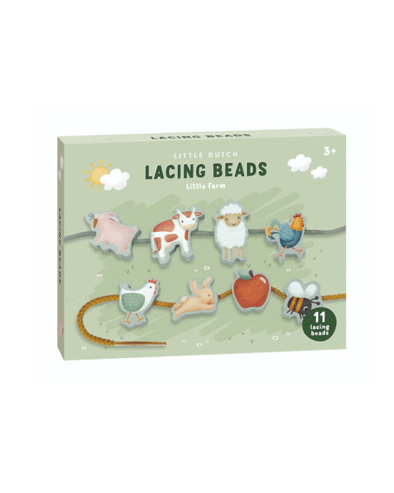 LITTLE DUTCH. Σετ 11 ξύλινες φιγούρες με κορδόνι Little Farm
