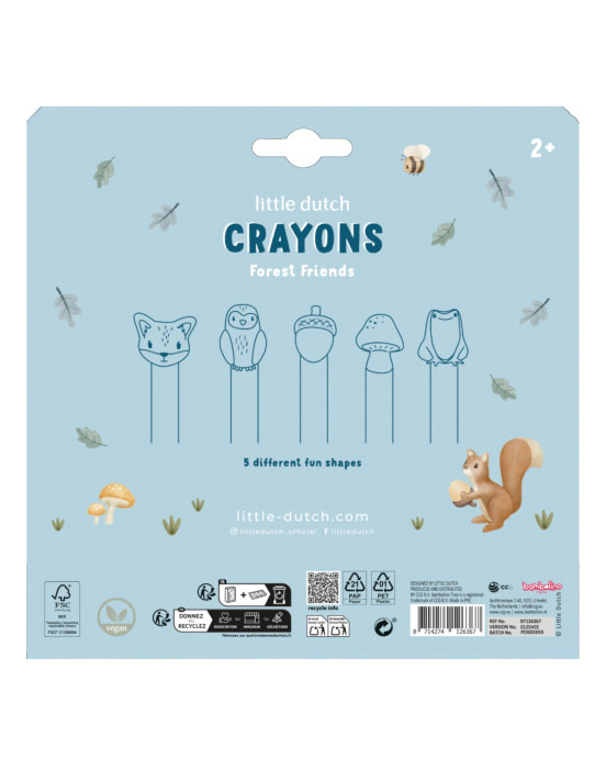 LITTLE DUTCH. Κηρομπογιές Forest Friends