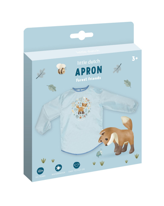 LITTLE DUTCH. Μπλουζάκι-Ποδιά ζωγραφικής Forest Friends