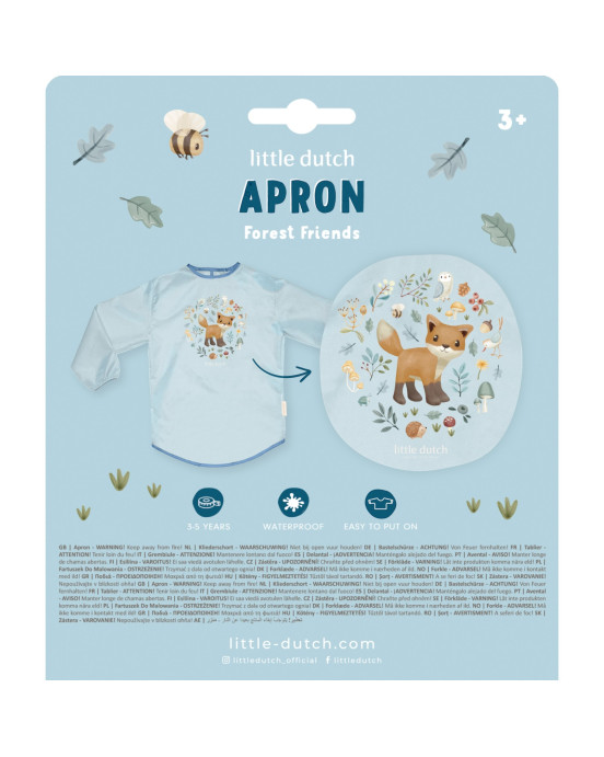LITTLE DUTCH. Μπλουζάκι-Ποδιά ζωγραφικής Forest Friends