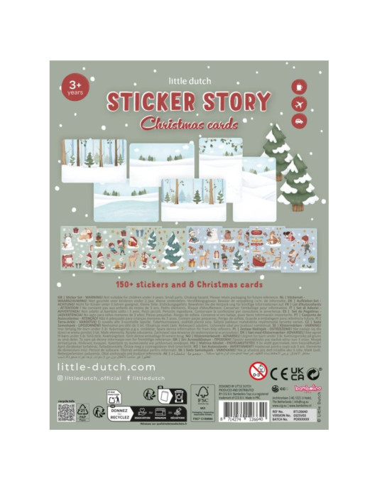 LITTLE DUTCH. Σετ με Χριστουγεννιάτικα αυτοκόλλητα