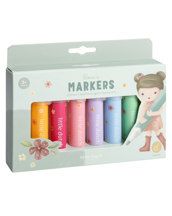 LITTLE DUTCH. Σετ 8 μαρκαδόρων Rosa