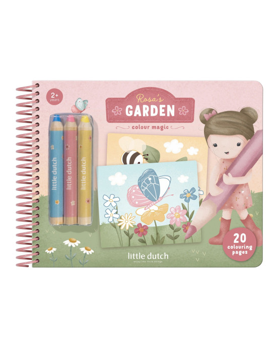 LITTLE DUTCH. Μπλοκ ζωγραφικής με ξυλομπογιές Rosa