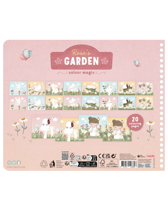 LITTLE DUTCH. Μπλοκ ζωγραφικής με ξυλομπογιές Rosa