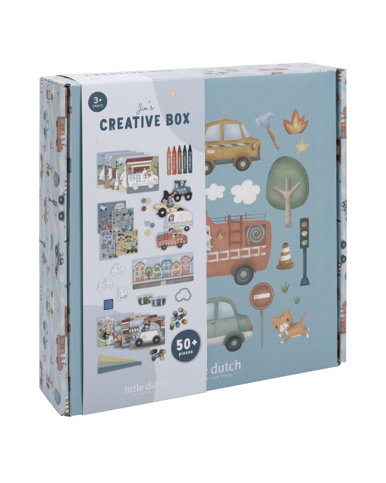 LITTLE DUTCH. Μεγάλο σετ ζωγραφικής - κατασκευών σε κουτί Jim