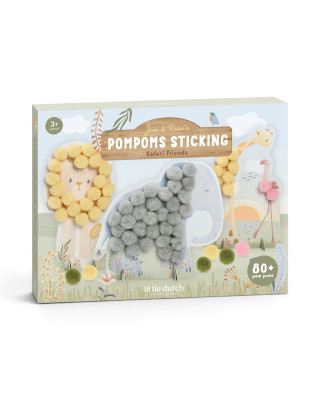 LITTLE DUTCH. Κάρτες με pom pom Safari Friends