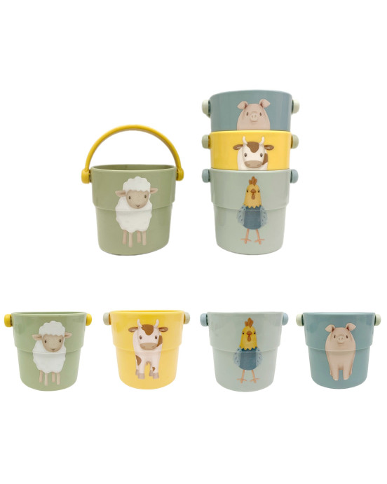 LITTLE DUTCH. Παιχνίδι μπάνιου κυπελάκια Little Farm
