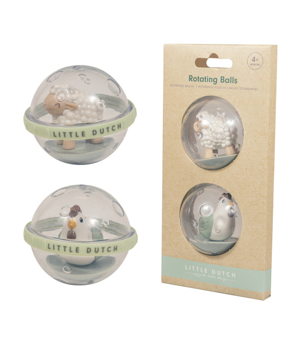 LITTLE DUTCH. Παιχνίδι μπάνιου περιστρεφόμενες μπαλίτσες με ζωάκια Little Farm