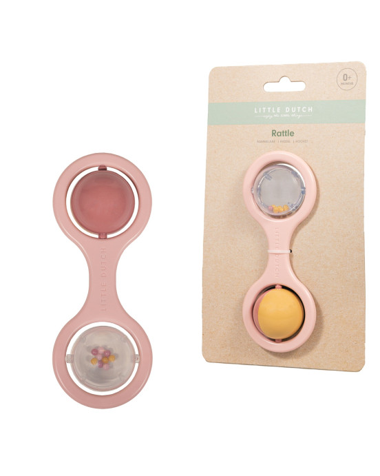 LITTLE DUTCH. Κουδουνίστρα με περιστρεφόμενη μπαλίτσα Ροζ