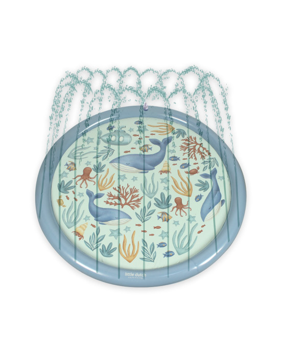 LITTLE DUTCH. Φουσκωτό στρώμα παιχνιδιού Sprinkler Ocean World Μπλε 150 εκ.