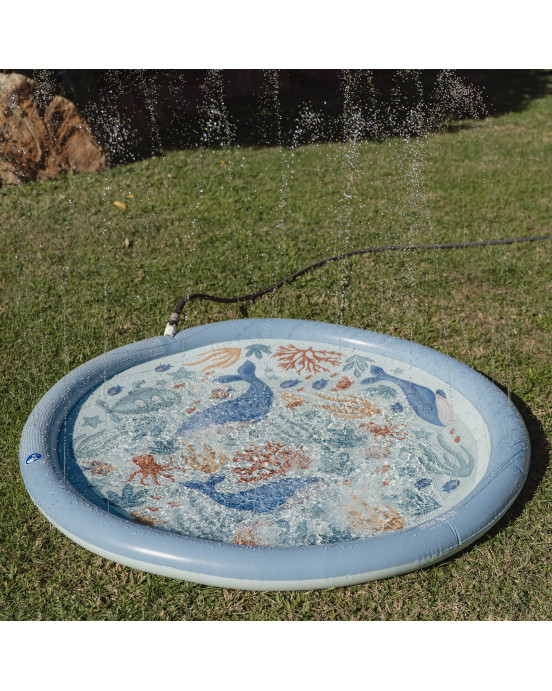 LITTLE DUTCH. Φουσκωτό στρώμα παιχνιδιού Sprinkler Ocean World Μπλε 150 εκ.