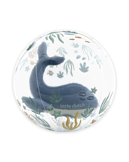 LITTLE DUTCH. Μπάλα παραλίας 3D Ocean World  Μπλε