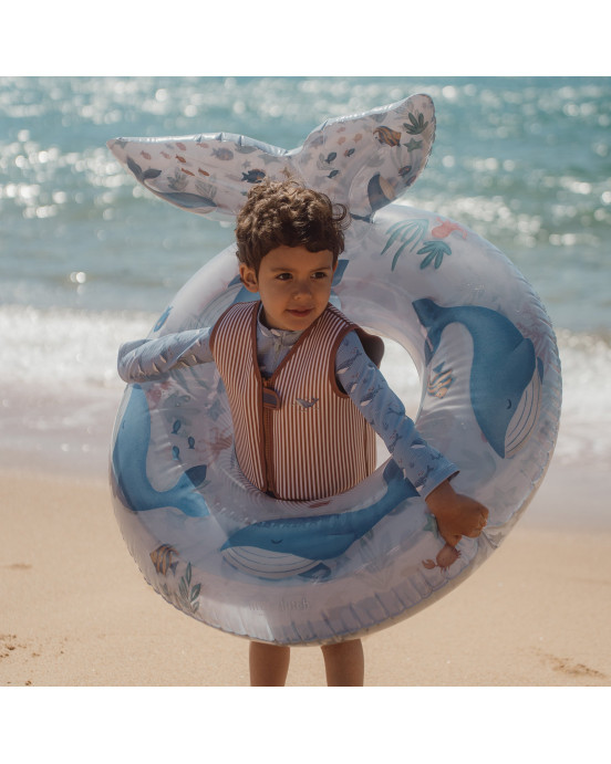 LITTLE DUTCH. Παιδικό σωσίβιο κολύμβησης με ουρά φάλαινας Ocean World (91 εκ.)