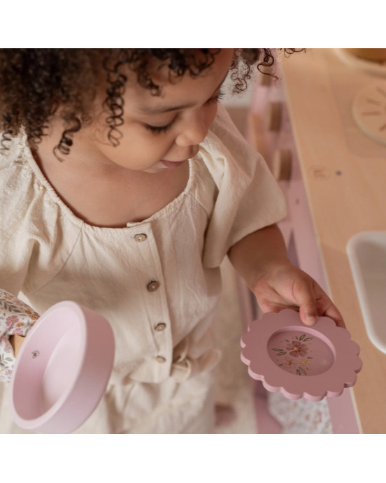 LITTLE DUTCH. Ξύλινη κουζίνα με αξεσουάρ παιχνιδιού Ροζ FSC