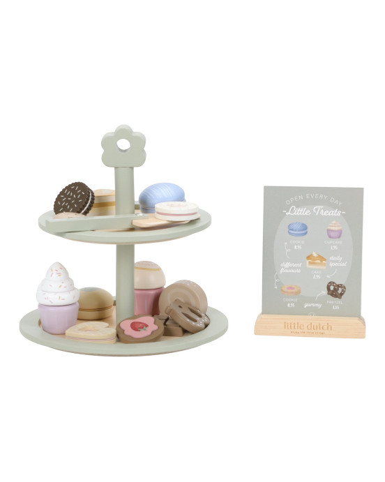 LITTLE DUTCH. Ξύλινη διώροφη πιατέλα με γλυκίσματα FSC