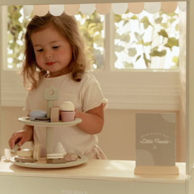 LITTLE DUTCH. Ξύλινη διώροφη πιατέλα με γλυκίσματα FSC