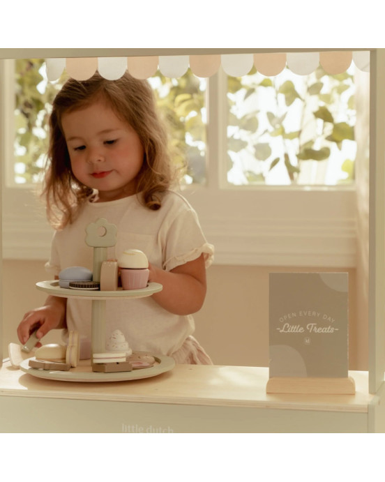 LITTLE DUTCH. Ξύλινη διώροφη πιατέλα με γλυκίσματα FSC