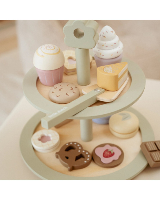 LITTLE DUTCH. Ξύλινη διώροφη πιατέλα με γλυκίσματα FSC