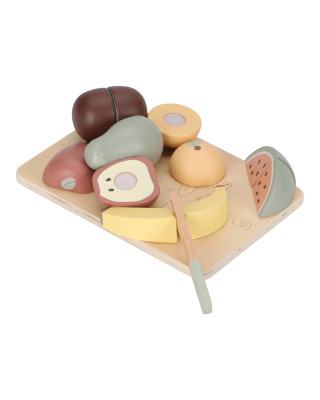 LITTLE DUTCH. Ξύλινος δίσκος κοπής με φρούτα FSC