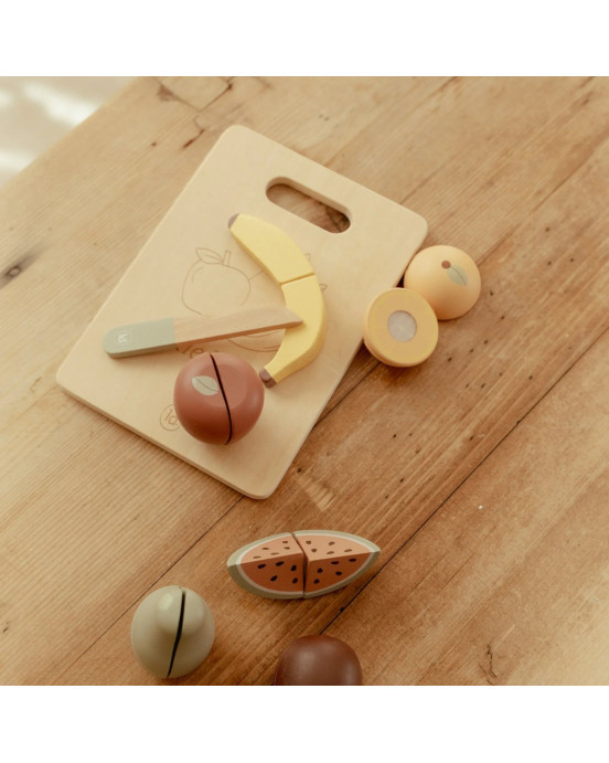 LITTLE DUTCH. Ξύλινος δίσκος κοπής με φρούτα FSC