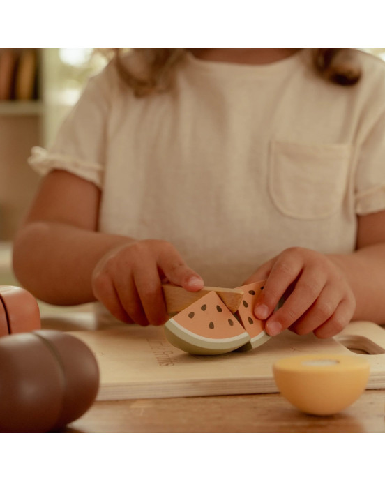 LITTLE DUTCH. Ξύλινος δίσκος κοπής με φρούτα FSC