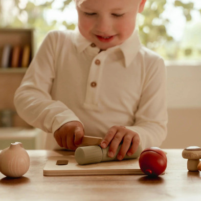 LITTLE DUTCH. Ξύλινος δίσκος κοπής με λαχανικά FSC