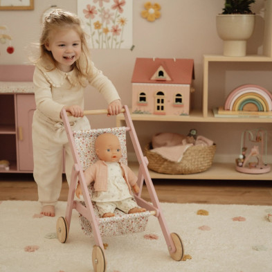 LITTLE DUTCH. Ξύλινο καρότσι για κούκλες FSC