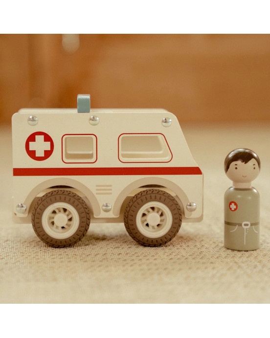 LITTLE DUTCH. Ξύλινο ασθενοφόρο FSC