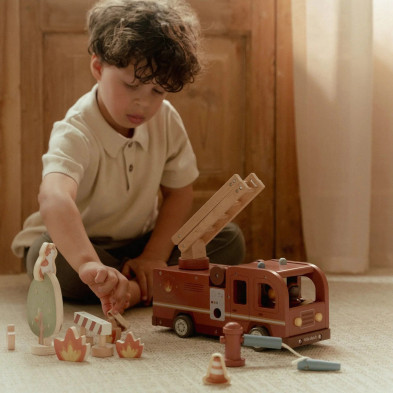 LITTLE DUTCH. Ξύλινο πυροσβεστικό όχημα με αξεσουάρ FSC