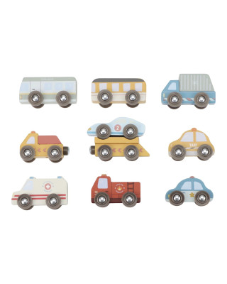 LITTLE DUTCH. Σετ ξύλινων οχημάτων παιχνιδιού FSC