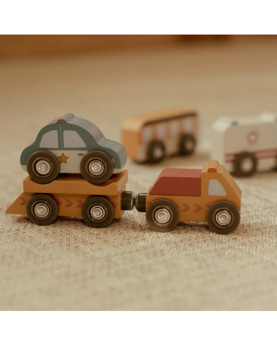 LITTLE DUTCH. Σετ ξύλινων οχημάτων παιχνιδιού FSC
