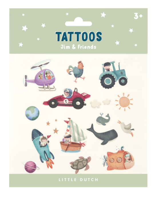 LITTLE DUTCH. Προσωρινά τατουάζ Jim & Friends