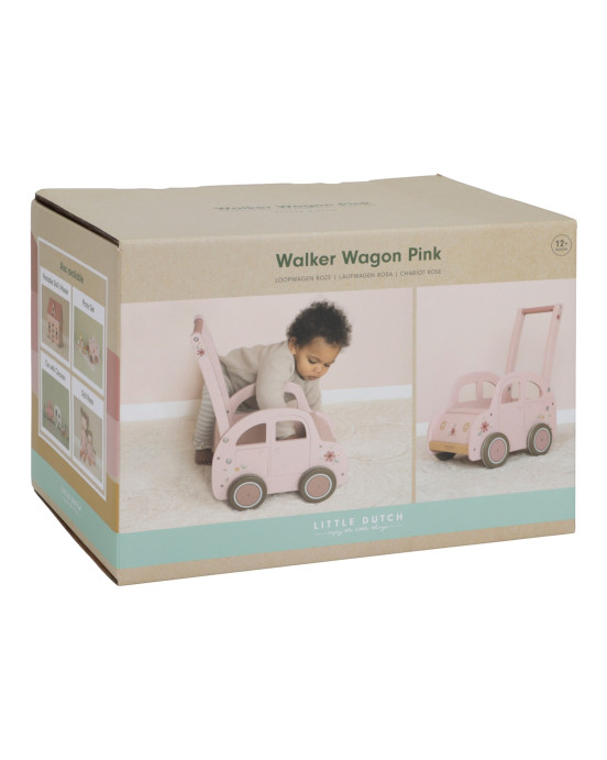 LITTLE DUTCH. Συρόμενο καρότσι-αυτοκινητάκι Ροζ FSC