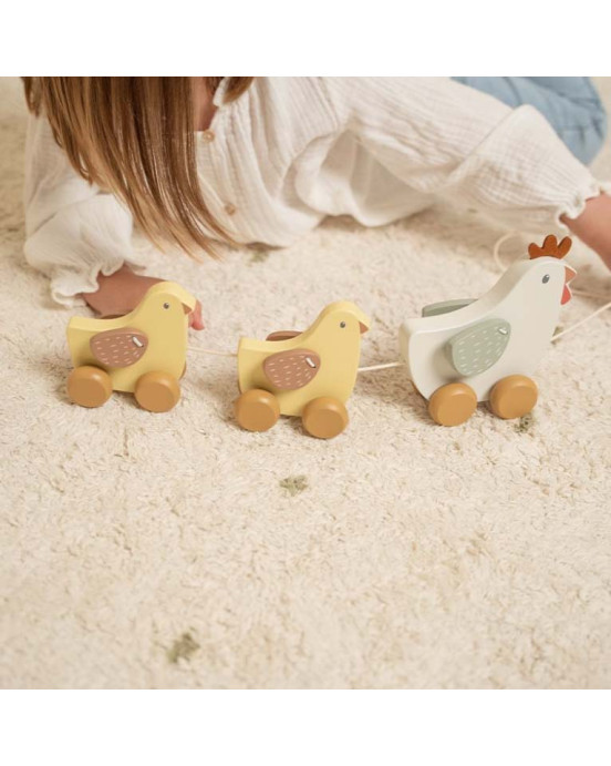 LITTLE DUTCH. Ξύλινη τρεχαλίτσα κοτοπουλάκια Little Farm FSC