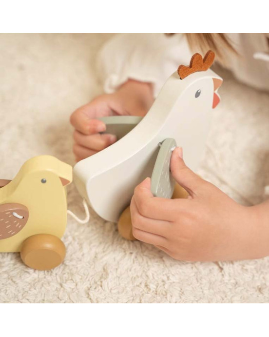 LITTLE DUTCH. Ξύλινη τρεχαλίτσα κοτοπουλάκια Little Farm FSC