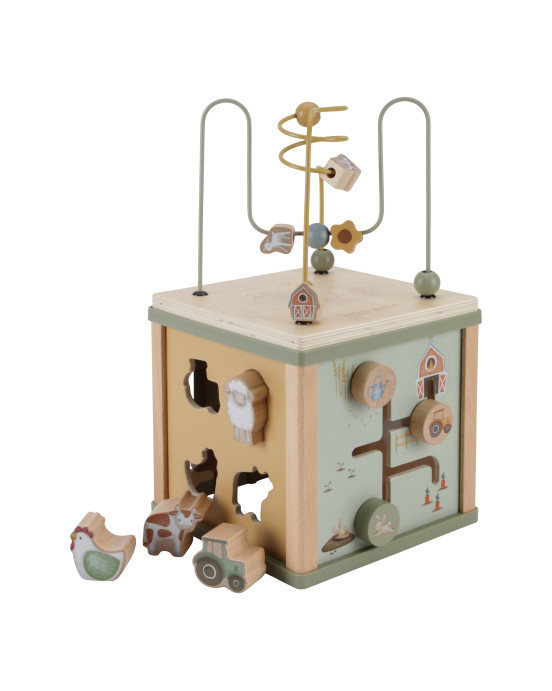 LITTLE DUTCH. Ξύλινος κύβος δραστηριοτήτων με προγραφή Little Farm FSC