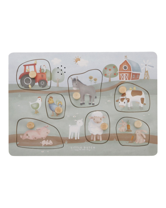 LITTLE DUTCH. Ξύλινο παζλ με ήχους Little Farm FSC