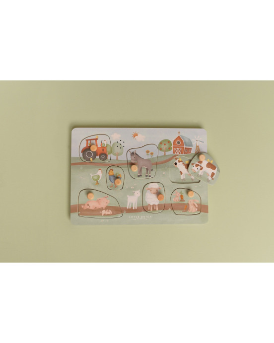 LITTLE DUTCH. Ξύλινο παζλ με ήχους Little Farm FSC