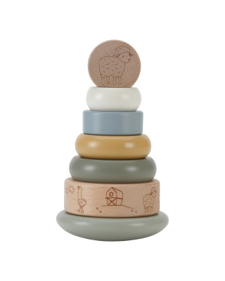 LITTLE DUTCH. Ξύλινη πυραμίδα ταξινόμησης & ταλάντωσης Little Farm FSC